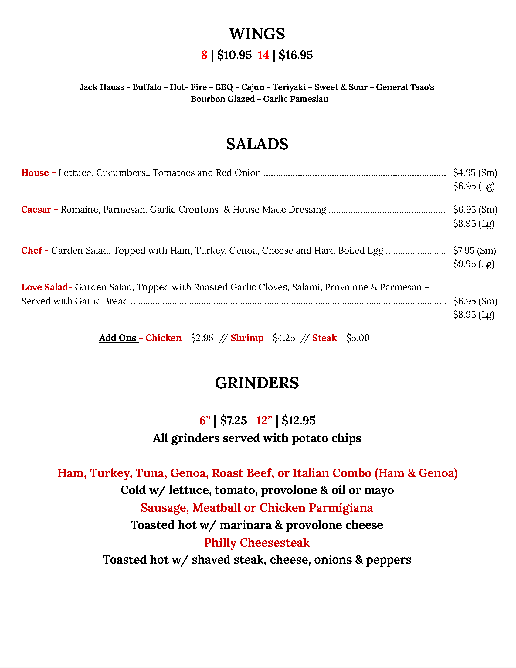 Menu page 2