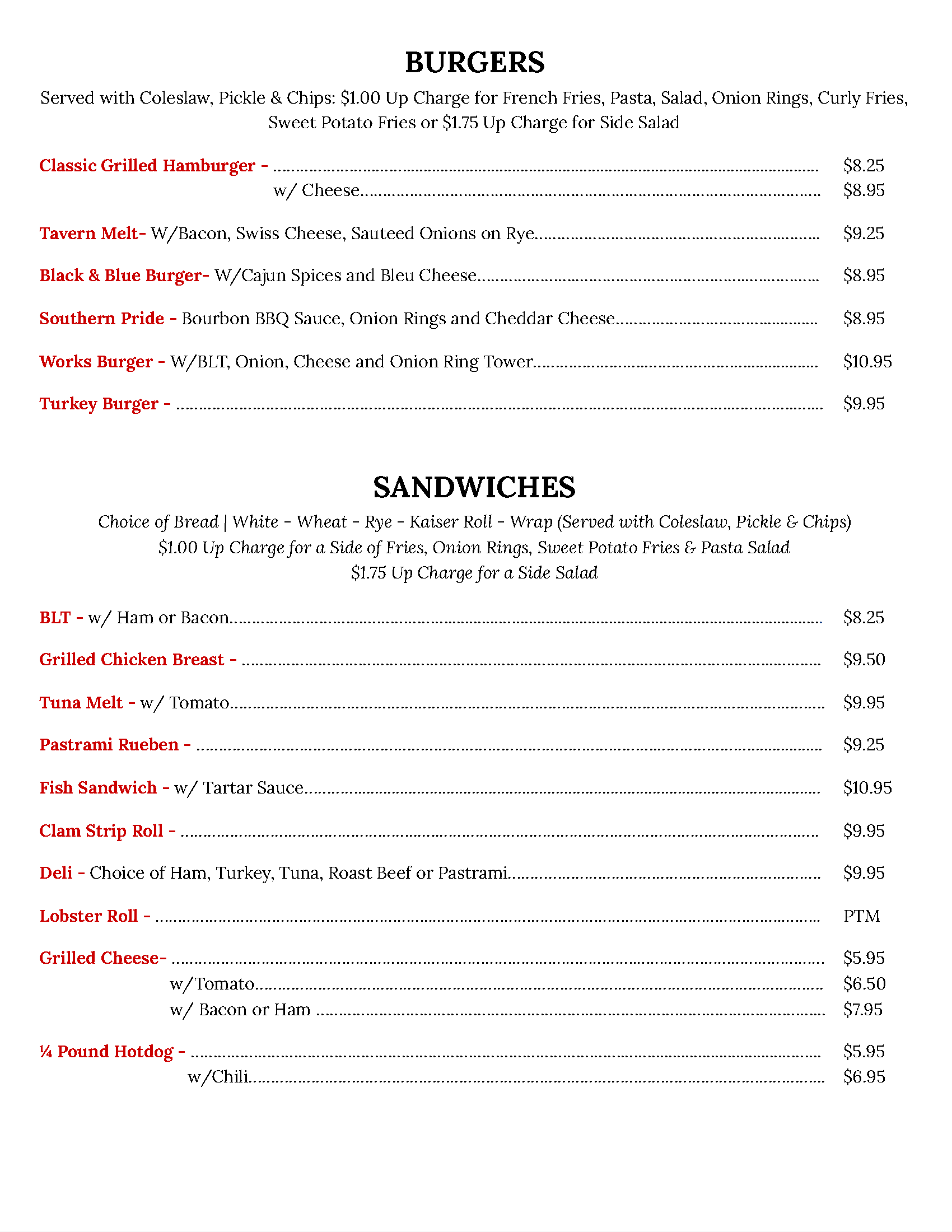 Menu page 3